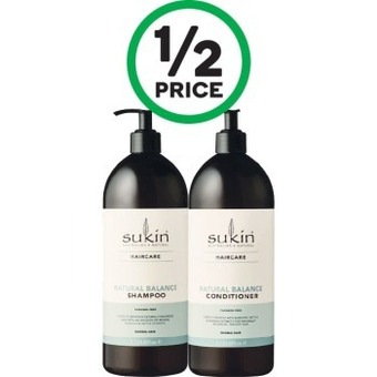 Woolworths Sukin shampoo or conditoner 1 litre offer