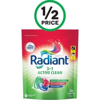 Woolworths Radiant laundry capsules pk 28 offer
