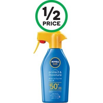 Woolworths Nivea sun protect & moisture spf50+ sunscreen trigger spray 300ml† offer