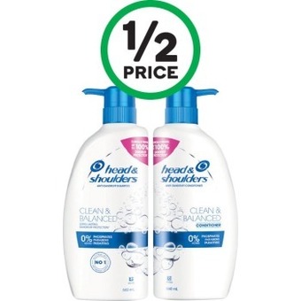 Woolworths Head & shoulders shampoo or conditioner 660ml offer
