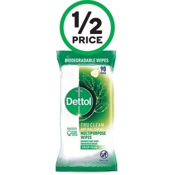 Woolworths Dettol tru clean antibacterial surface wipes pk 90 offer