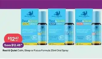 Discount Drug Stores Rest & quiet calm sleep or focus formula 25ml oral spray offer