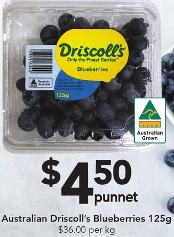 Drakes Australian Driscoll's Blueberries 125g offer