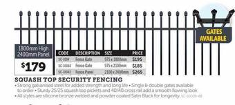 Squash top security fencing