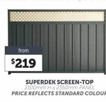 Stratco Superdek screen-top offer