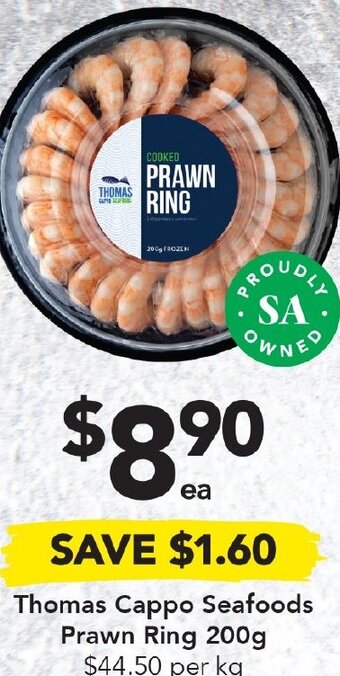Drakes Thomas Cappo Seafoods Prawn Ring 200g offer