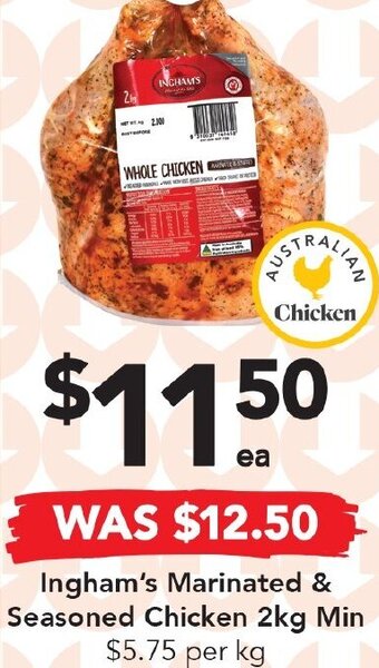 Drakes Ingham's Marinated & Seasoned Chicken 2kg Min offer
