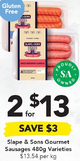 Drakes Slape & Sons Gourmet Sausages 480g offer