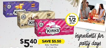 Drakes Kirks 10x375ml offer