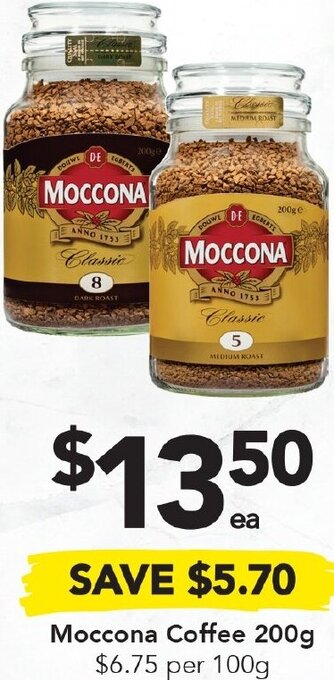 Drakes Moccona Coffee 200g offer