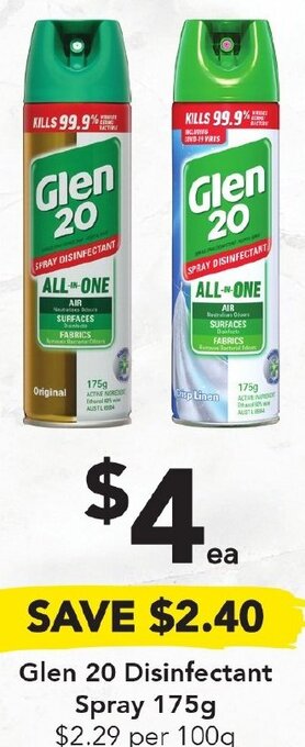 Glen 20 Disinfectant Spray 175g