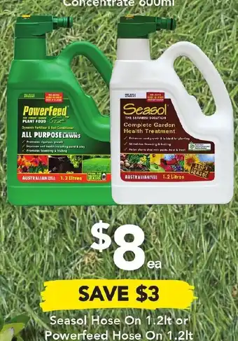 Seasol Hose On 1.2lt or Powerfeed Hose On 1.2lt