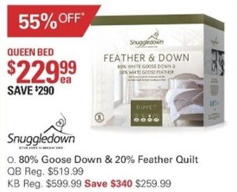 Harris Scarfe Snuggledown 80% Goose Down & 20% Feather Quilt offer