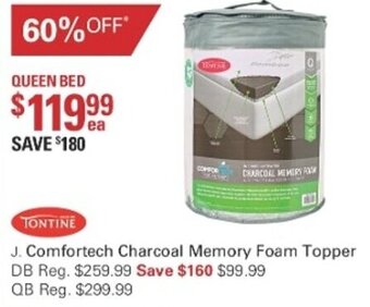 Harris Scarfe Tontine Comfortech Charcoal Memory Foam Topper offer