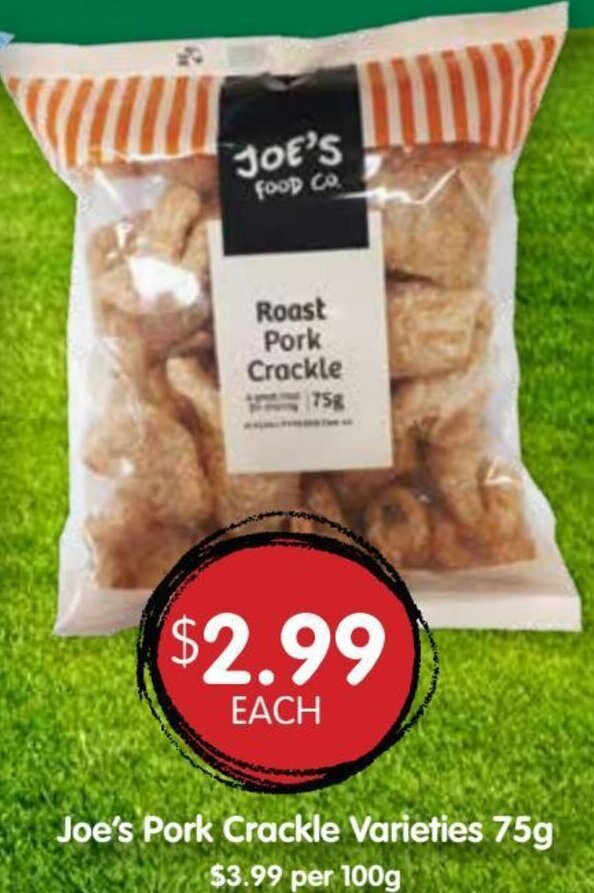 Joe's Pork Crackle 75g offer at Spudshed