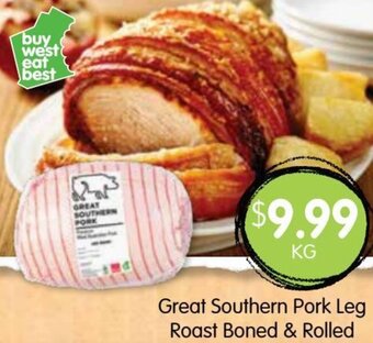 Spudshed Great Southern Pork Leg Roast Boned & Rolled offer