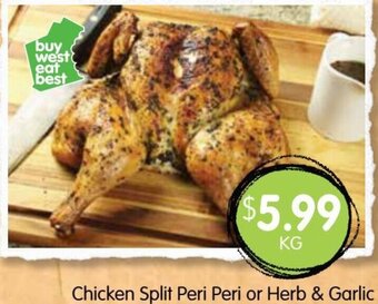 Spudshed Chicken Split Peri Peri or HErb & Garlic offer