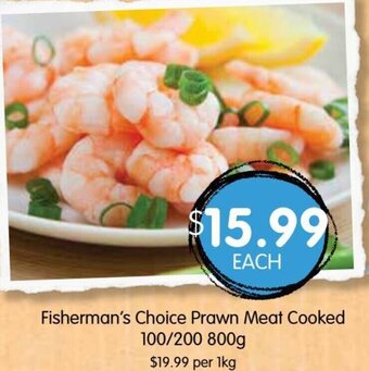 Spudshed Fisherman's Choice Prawn Meat Cooked 100/200 800g offer