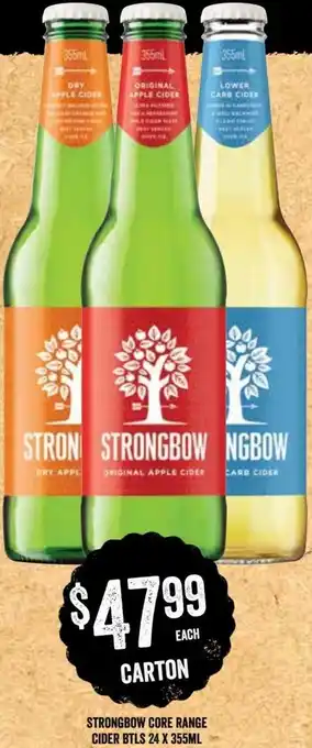 Spudshed Strongbow Core Range Cider Btls 24 x 355 ml offer