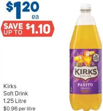 Foodland Kirks Soft Drink 1.25 Litre offer