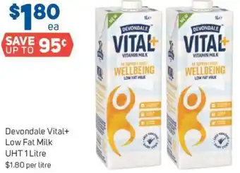 Devondale Vital+ Low Fat Milk UHT 1 litre