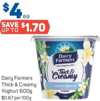 Foodland Dairy Farmers Thick & Creamy Yoghurt 600g offer
