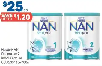 Foodland Nestlé NAN Optipro 1 or 2 Infant Formula 800g offer