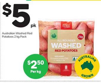 Woolworths Australian washed red potatoes offer
