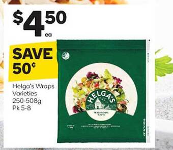 Woolworths Helga's wraps offer