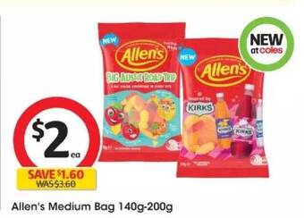 Coles Allen's medium bag offer