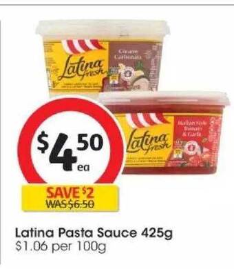 Coles Latina pasta sauce offer