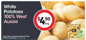 Coles Coles west australian washed white potatoes offer
