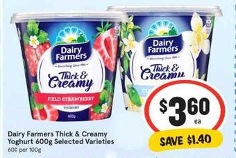 IGA Dairy farmers thick & creamy yoghurt offer