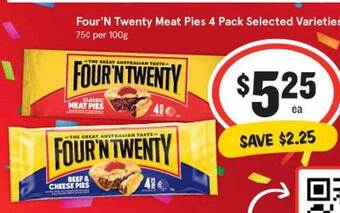 IGA Four'n twenty meat pies 4 pack offer