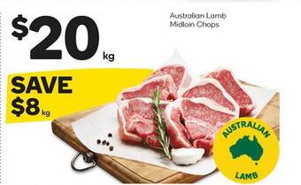Woolworths Australian lamb midloin chops offer