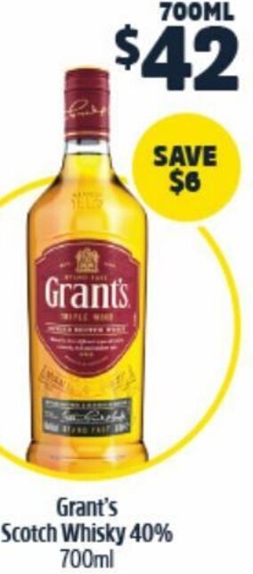 Grant's Scotch Whisky 40% 700ml