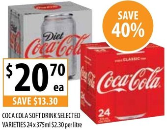 Supabarn Coca Cola Soft Drink Selected Varieties 24 x 375ml offer
