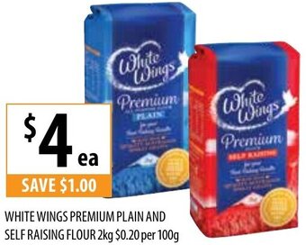 Supabarn White Wings Premium Plain And Self Raising Flour 2kg offer