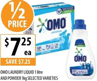 Supabarn OMO Laundry Liquid 1 Litre And Powder 1Kg offer