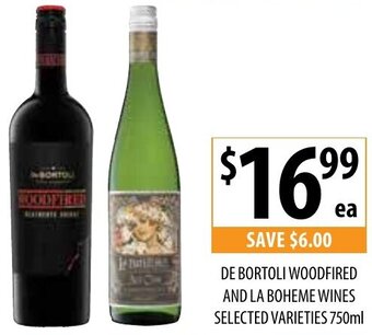 Supabarn De Bortoli Woodfired And LA Boheme Wines Selected Varieties 750ml offer