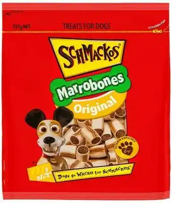 BIG W Schmackos Marrobones Dog Treats Original 737g offer