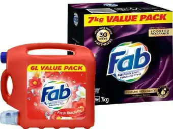 BIG W Fab Laundry Powder 7kg or Laundry Liquid 6-Litre offer