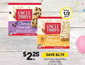 Drakes Unlce tobys muesli bars offer