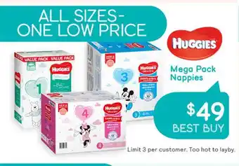 Baby Bunting Huggies mega pack nappies offer