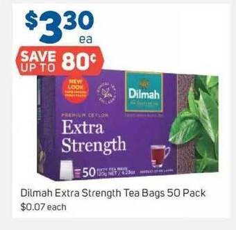 Foodland Dilmah extra strength tea bags offer
