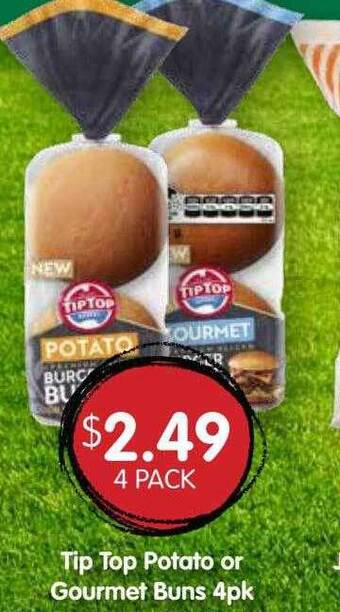 Spudshed Tip top potato or gourmet buns 4pk offer
