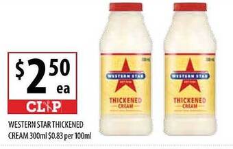 Supabarn Western star thickened cream offer