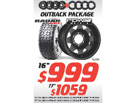Bob Jane T-Marts 16" Wheel - PDW & Radar Tyres Outback Package offer