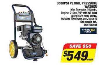 Autobarn 3000psi petrol pressure washer offer