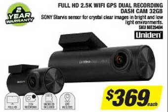 Autobarn Full hd 2.5k wifi gps dual recording dash cam 32gb offer